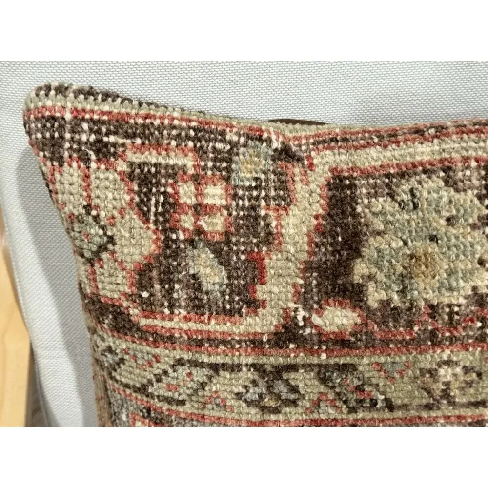 Kilim Pillow 20x20 Southwestern Woven Cushion Throw Indian Wool Jute Handmade